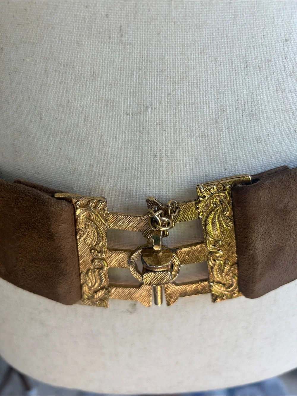 Vintage Tan Suede Belt